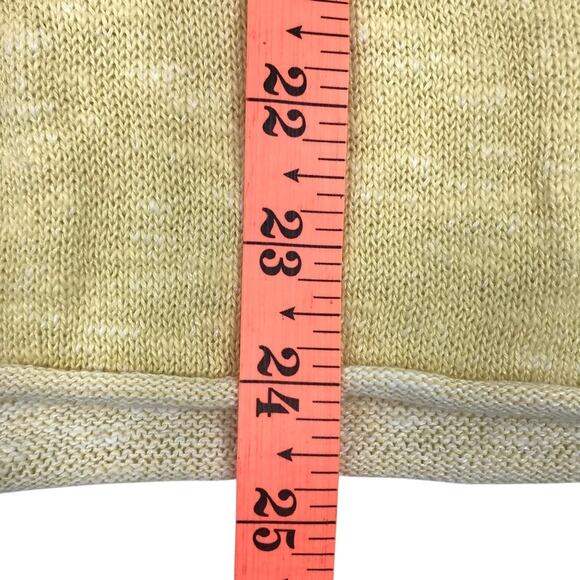 EILEEN FISHER Organic Linen Cotton Knit Slub Square Top L Yellow Classic Resort - Picture 11 of 11